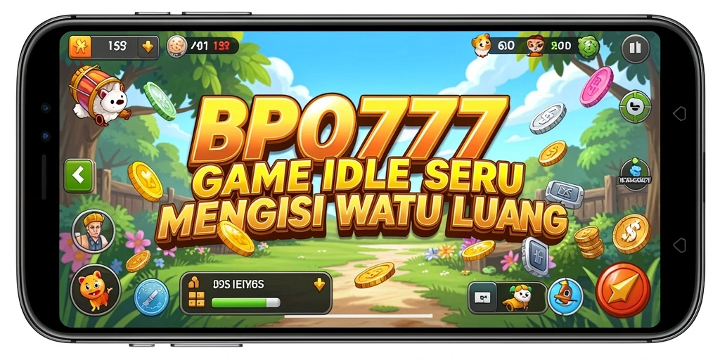 Screenshot gameplay BPO777 yang menampilkan karakter dan sumber daya yang dihasilkan.