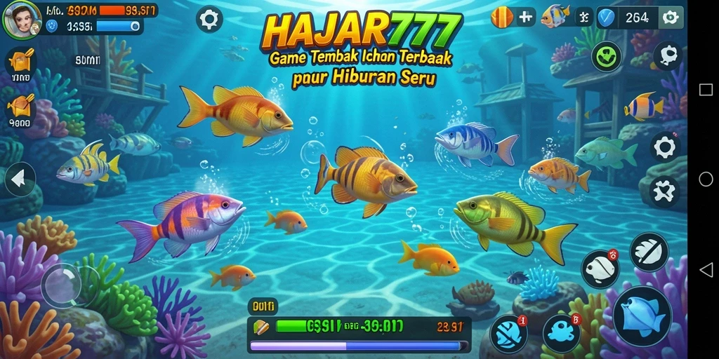 Screenshot gameplay Tembak Ikan HAJAR777 yang penuh aksi.