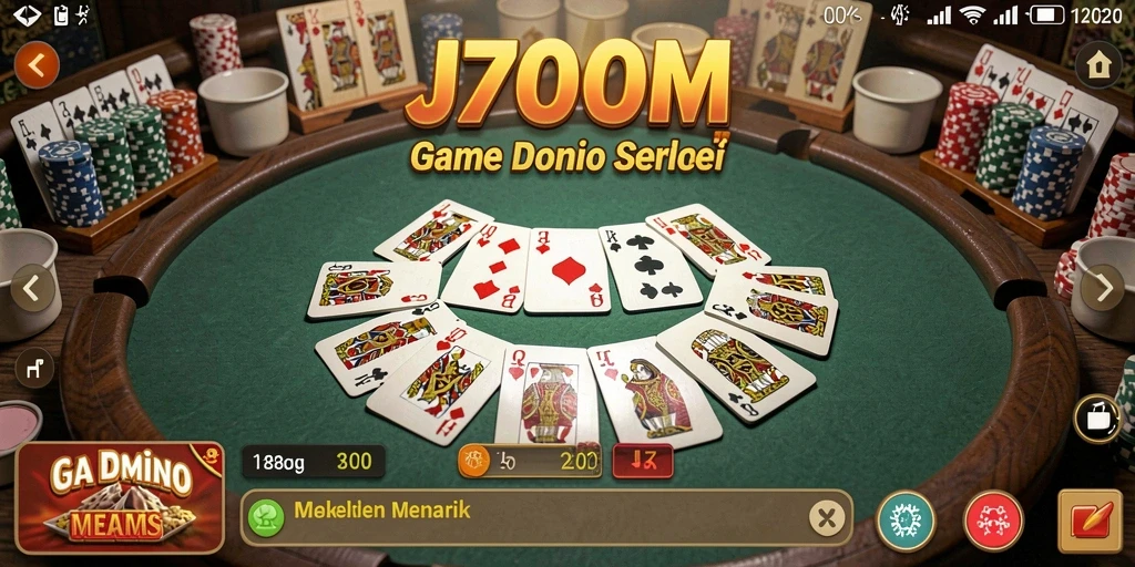 Screenshot gameplay J200M menampilkan momen seru permainan Domino.