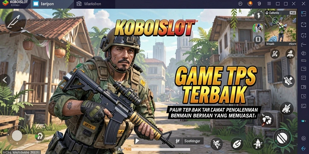 Tampilan gameplay seru dari KOBOISLOT yang menampilkan aksi TPS.