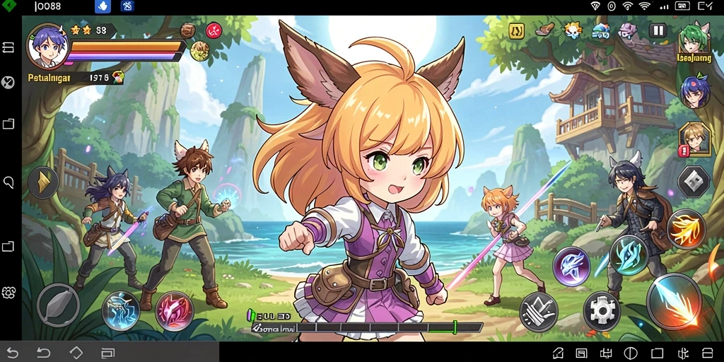 Tampilan gameplay yang menarik dan karakter Anime yang hidup.