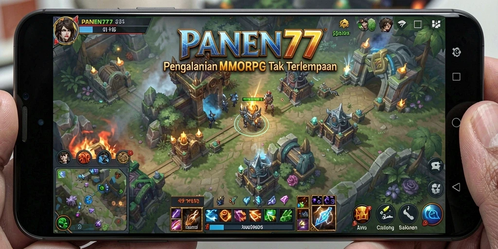 Tangkapan layar utama dari gameplay PANEN77 yang menampilkan petualangan MMORPG.