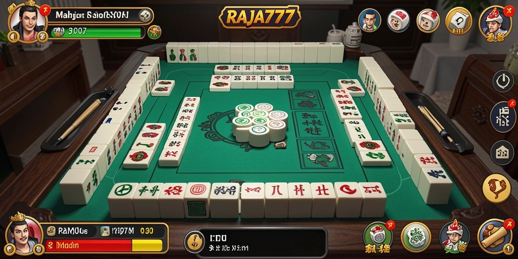 Tampilan gameplay Mahjong yang menakjubkan di RAJA777.