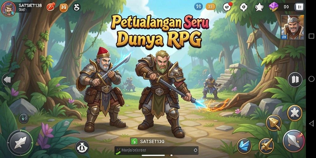 Screenshot utama SATSET138 menampilkan aksi epik di dunia RPG.
