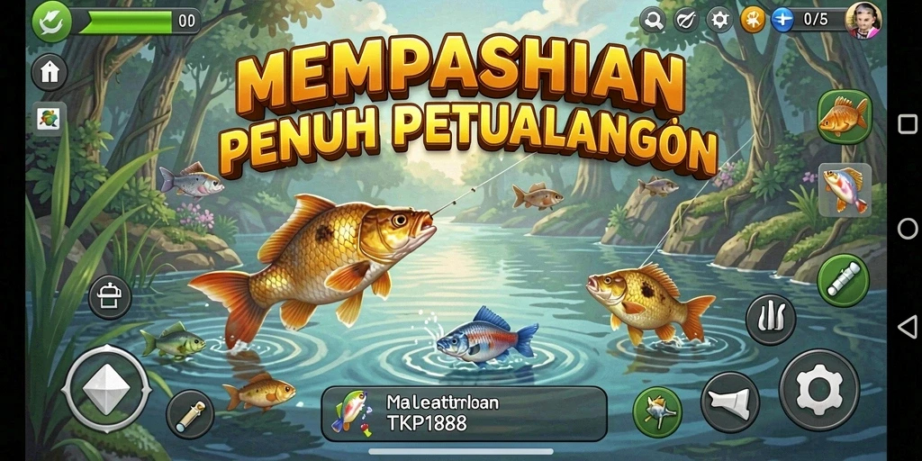 Tampilan permainan TKP188 dengan suasana memancing yang menakjubkan.